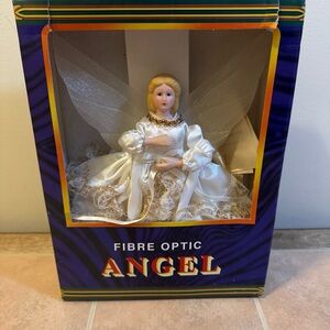 Fibre Optic Angel Holiday Decor - White and Gold